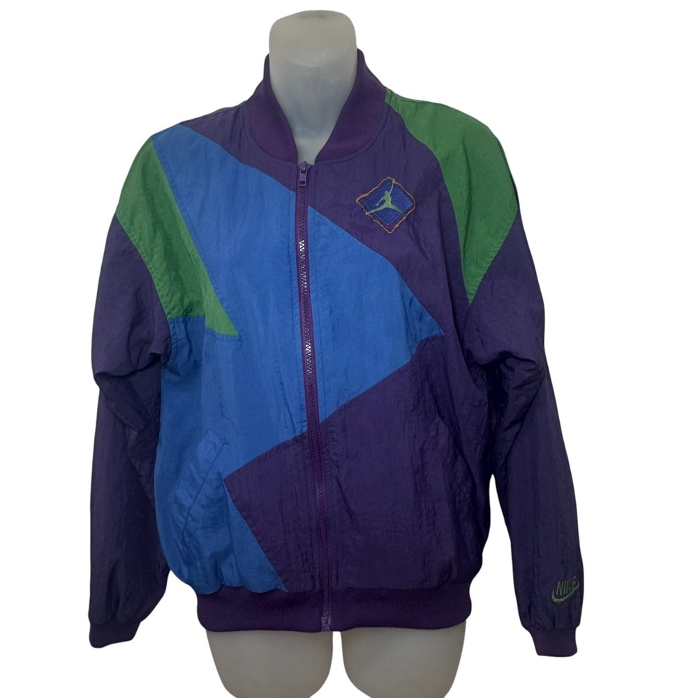 Vintage 1990's Nike Jordan Colorblock  Windbreaker Youth size L, or‎ Woman's S